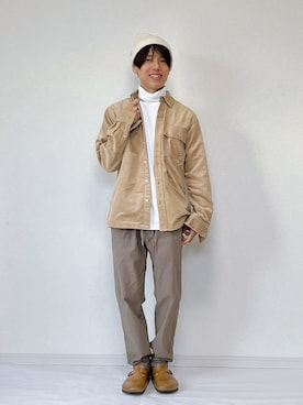 「Arnold Palmer（アーノルドパーマー）のアイテム（帽子）」を使った、ヨッピーさん（メンズ・165cm）の秋コーディネート