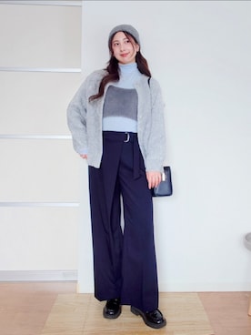 「PLST（プラステ）のアイテム（パンツ）」を使った、KIMIさん（レディース・164cm）の冬コーディネート