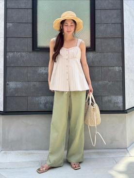 「アイテム（キャミソール）」を使った、KIMIさん（レディース・164cm）の夏コーディネート