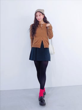 「アイテム（ニットキャップ/ビーニー）」を使った、KIMIさん（レディース・164cm）の秋コーディネート