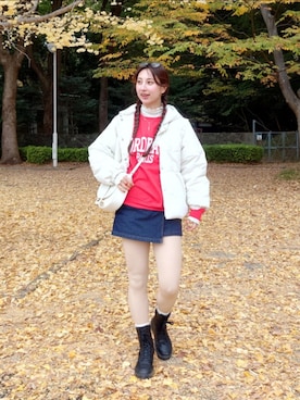 「アイテム（レッグウェア）」を使った、KIMIさん（レディース・164cm）の冬コーディネート