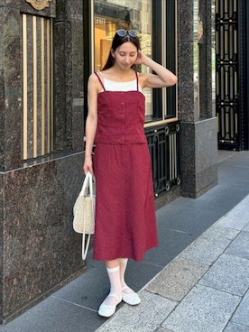 「アイテム（バレエシューズ）」を使った、KIMIさん（レディース・164cm）の夏コーディネート