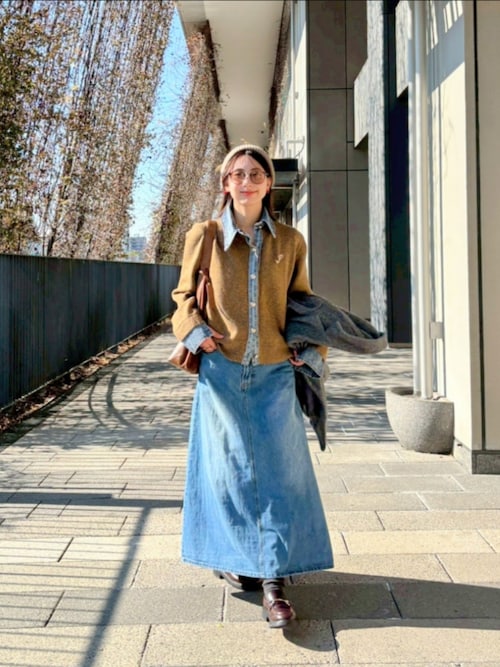 セール】デニムバックプリーツスカート（デニムスカート）｜Emma