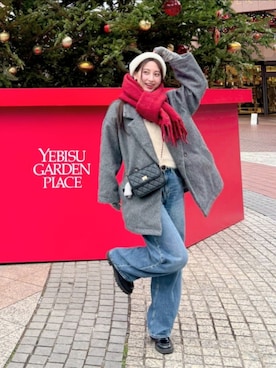 「GU（ジーユー）のアイテム（帽子）」を使った、KIMIさん（レディース・164cm）の冬コーディネート