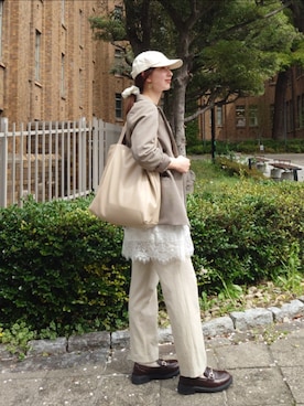 「AMELY（エミリー）のアイテム」を使った、KIMIさん（レディース・164cm）の春コーディネート