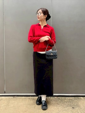 「アイテム（シュシュ）」を使った、KIMIさん（レディース・164cm）の秋コーディネート