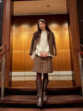 「アイテム（ヘアアクセサリー）」を使った、KIMIさん（レディース・164cm）の冬コーディネート