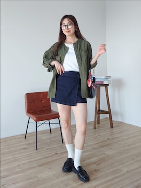 「アイテム（ノーカラージャケット）」を使った、KIMIさん（レディース・164cm）の秋コーディネート