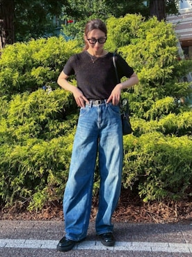 「アイテム（ベルト）」を使った、KIMIさん（レディース・164cm）の夏コーディネート