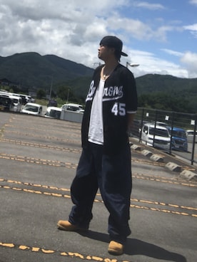 「アイテム（ブーツ、イエロー系）」を使った、streetduckkingさん（メンズ・172cm）の夏コーディネート