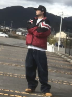 「JERZEES（ジャージーズ）のアイテム」を使った、streetduckkingさん（メンズ・172cm）の冬コーディネート