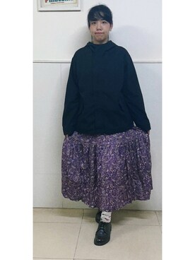 「no brand（ノーブランド）のアイテム（モッズコート）」を使った、Yuhaさん（レディース・168cm）の秋コーディネート