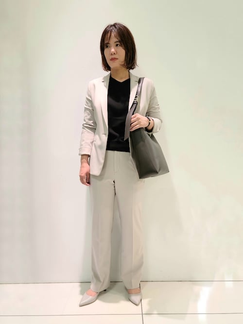 インディヴィ INDIVI テーパードパンツ スラックスパンツ