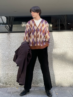 「tk.TAKEO KIKUCHI（ティーケータケオキクチ）のアイテム（ステンカラーコート）」を使った、siraさん（メンズ・182cm）の秋コーディネート