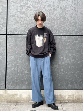 「tk.TAKEO KIKUCHI（ティーケータケオキクチ）のアイテム（スウェット）」を使った、siraさん（メンズ・182cm）の冬コーディネート