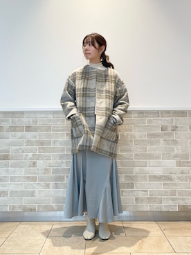 「Te chichi（テチチ）のアイテム（ノーカラーコート）」を使った、m   aさん（レディース・162cm）の冬コーディネート