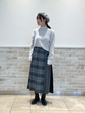 「Te chichi（テチチ）のアイテム（ハンチング/ベレー帽）」を使った、m   aさん（レディース・162cm）の冬コーディネート