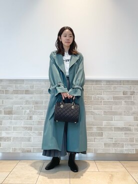 「Te chichi（テチチ）のアイテム（ステンカラーコート）」を使った、m   aさん（レディース・162cm）の秋コーディネート
