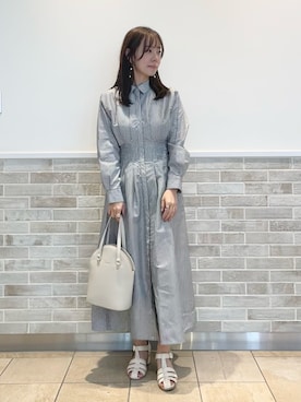 「Te chichi（テチチ）のアイテム（シャツワンピース）」を使った、m   aさん（レディース・162cm）の春コーディネート