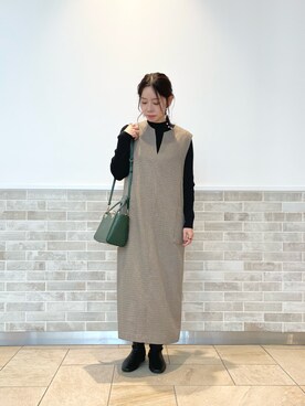 「Te chichi（テチチ）のアイテム（シャツワンピース）」を使った、m   aさん（レディース・162cm）の秋コーディネート