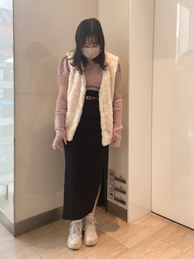 「スリット」｜「アイテム（その他アウター）」を使った、yunaさん（レディース・157cm）の夏コーディネート