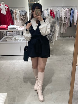 「ミニ丈コーデ」｜yunaさん（レディース・157cm）の春コーディネート