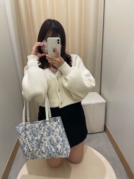 「one after another NICE CLAUP（ワンアフターアナザーナイスクラップ）のビジューボタンスカパン　2023SS（その他パンツ）」を使った、yunaさん（レディース・157cm）の冬コーディネート