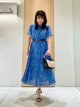 「フラワープリント」｜「アイテム（ファッション雑貨）」を使った、Hasebe.tさん（レディース・154cm）の夏コーディネート