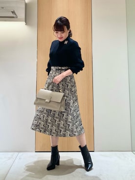 「ドッキングワンピ」｜「アイテム（アクセサリー）」を使った、Hasebe.tさん（レディース・154cm）の冬コーディネート
