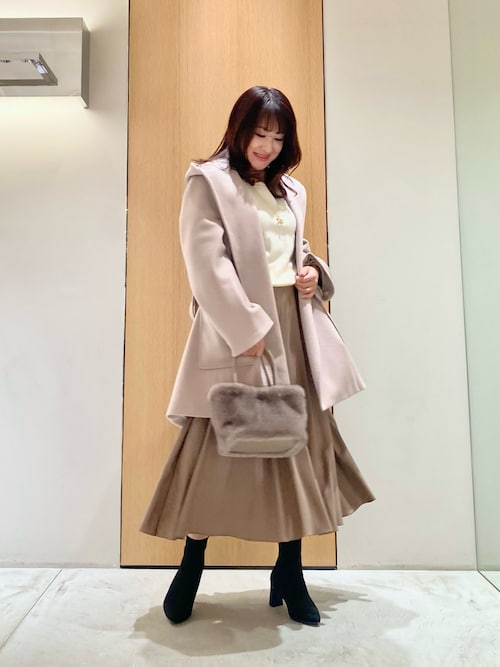 レザーライクサテンプリーツスカート（スカート）｜ANAYI（アナイ）の