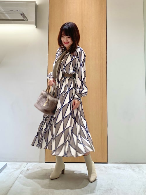 セール】ベルトプリントランダムタック スカート（スカート）｜ANAYI