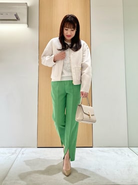 「ANAYI（アナイ）のアイテム（ノーカラージャケット）」を使った、Hasebe.tさん（レディース・154cm）の春コーディネート
