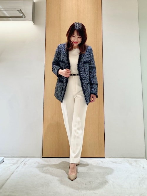 ラメファンシーツイード4ポケット ジャケット（ノーカラージャケット