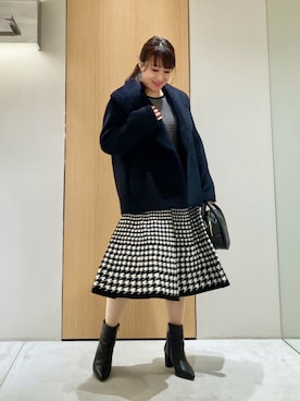 「ショールカラー」｜「アイテム（その他アウター）」を使った、Hasebe.tさん（レディース・154cm）の秋コーディネート