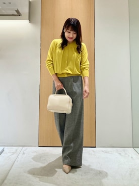 「マスタード」｜「アイテム（アクセサリー）」を使った、Hasebe.tさん（レディース・154cm）の秋コーディネート