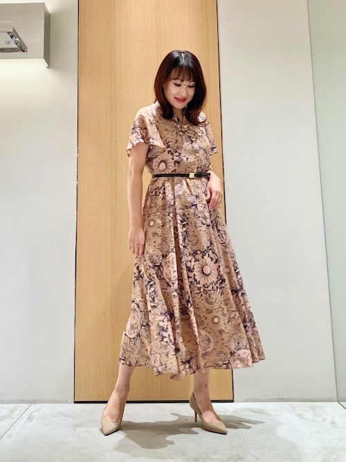 セール】コンスティレーションプリントギャザーワンピース（ワンピース