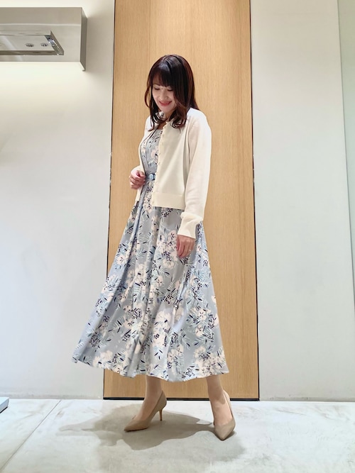 アイシーフラワープリントレイヤーネック ワンピース(ワンピース アイシーフラワープリントレイヤーネック ワンピース(ワンピース