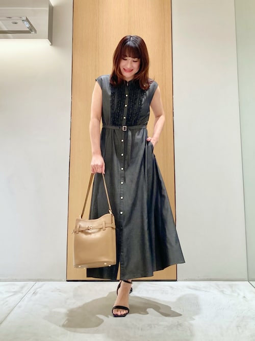 ANAYI ブラック フリルワンピース ストレッチクロスヘムフリルワンピース | ANAYI/アナイ | 三越