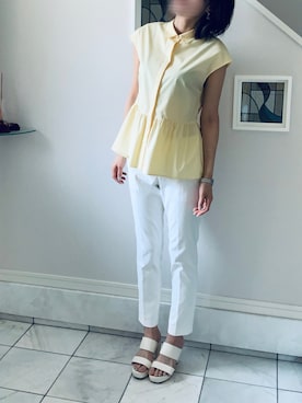 「theory（セオリー）のアイテム（パンツ）」を使った、maachanさん（レディース・166cm）の夏コーディネート
