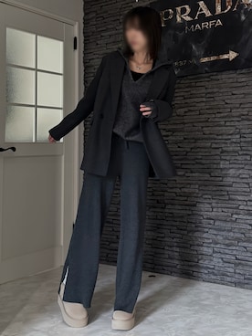 「ZARA（ザラ）のアイテム（テーラードジャケット）」を使った、maachanさん（レディース・167cm）の冬コーディネート
