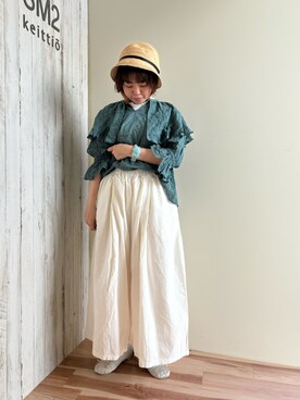 「アイテム（バレエシューズ、ブルー系）」を使った、🐟あゆ🐟さん（レディース・156cm）の春コーディネート