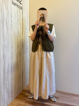 「アイテム（ドレスシューズ、ベージュ系）」を使った、🐟あゆ🐟さん（レディース・156cm）の春コーディネート