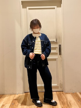 「Samansa Mos2 blue（サマンサモスモスブルー）のアイテム（デニムジャケット）」を使った、🐟あゆ🐟さん（レディース・156cm）の冬コーディネート