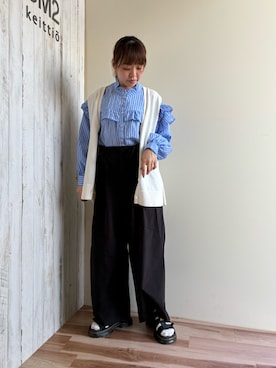 「Samansa Mos2 blue」｜「アイテム（その他）」を使った、🐟あゆ🐟さん（レディース・156cm）の夏コーディネート