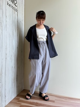 「Samansa Mos2 blue」｜「アイテム（その他）」を使った、🐟あゆ🐟さん（レディース・156cm）の夏コーディネート