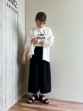 「刺繍」｜「アイテム（その他）」を使った、🐟あゆ🐟さん（レディース・156cm）の夏コーディネート