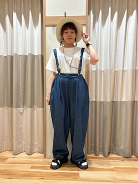 「刺繍」｜「アイテム（その他）」を使った、🐟あゆ🐟さん（レディース・156cm）の夏コーディネート