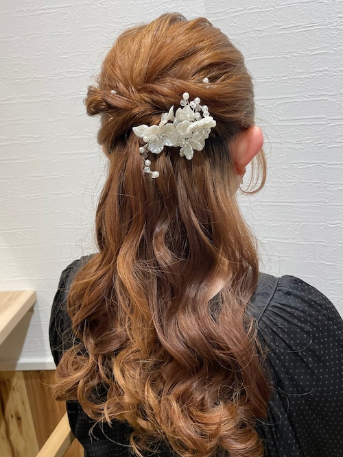 Cupid Heart】結婚式アクセサリー ブーケクリップ髪飾り（バレッタ 