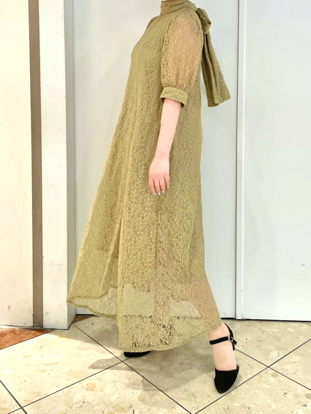 「カラー×コーデ、フォーマル、お呼ばれスタイル、結婚式、イエロー、発表会、成人式、オトナ女子、謝恩会、Aライン、低身長、低身長コーデ」｜「Cupid Heartのアイテム（ワンピース/ドレス、イエロー系）」を使った、T.lさん（レディース・151cm）の春コーディネートの1枚目の写真