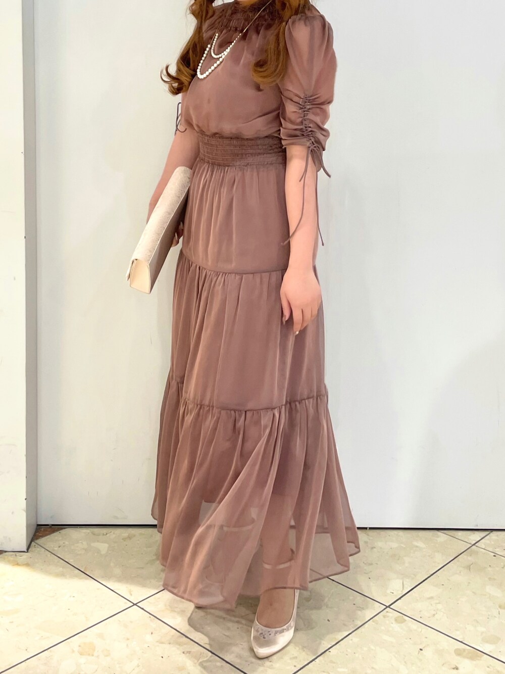 「結婚式、結婚式二次会スタイル、フォーマル、ドレス、ワンピース、春コーデ、大人女子、低身長、謝恩会、卒業式、成人式、発表会」｜「Cupid Heartのアイテム（ワンピース/ドレス、ピンク系）」を使った、T.lさん（レディース・151cm）の春コーディネートの1枚目の写真